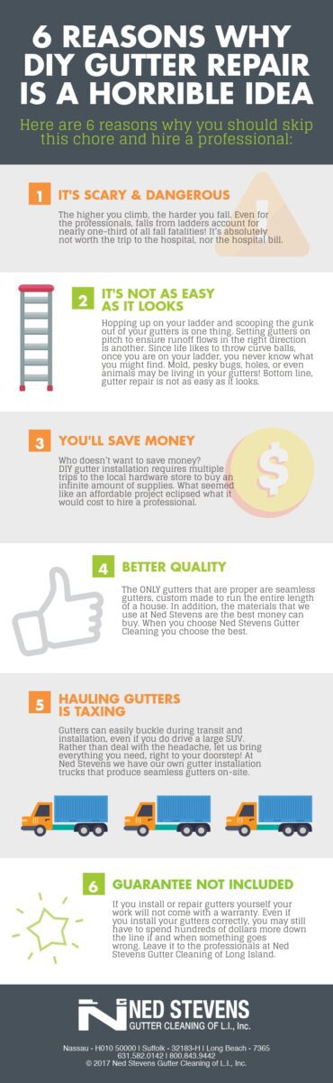 6 Reasons Why DIY Gutter Repair Is a Horrible Idea - Infographic
