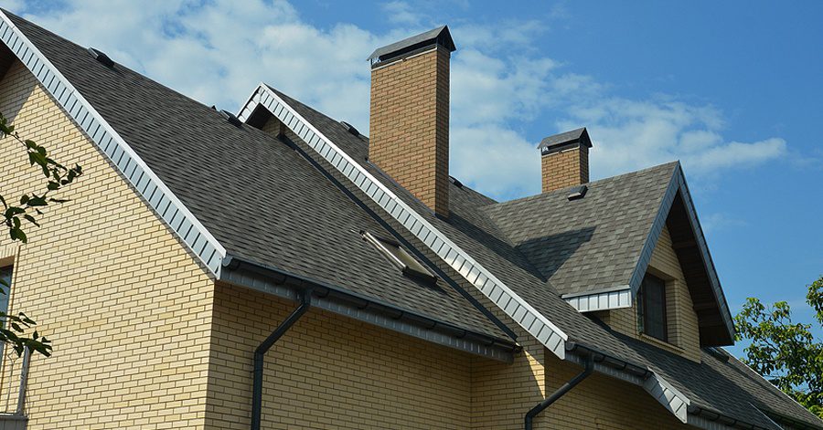 New roof and gutters on house