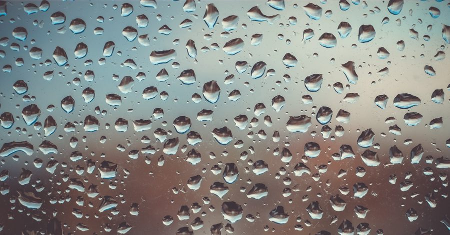 Water droplets on window